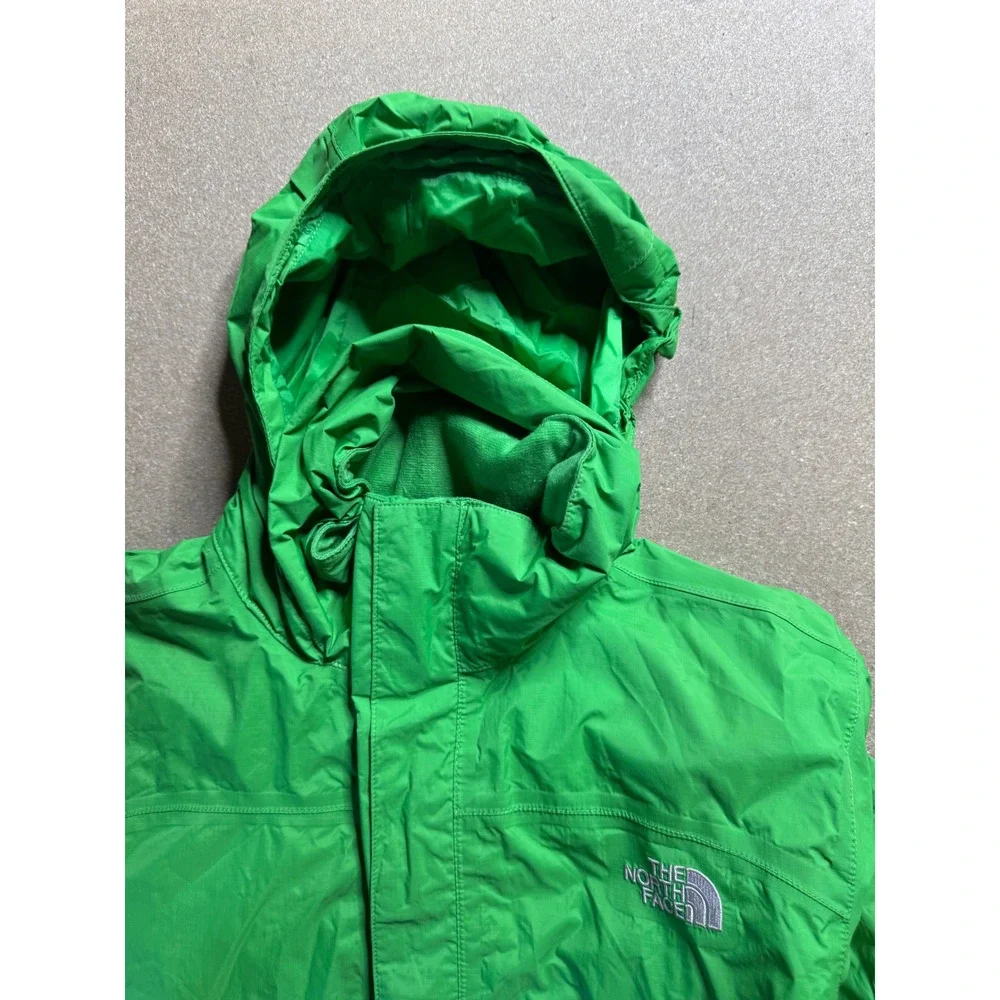 The North Face Hyvent‎ Jacket Men's Full Zip Hooded Green Rain Windbreaker Coat